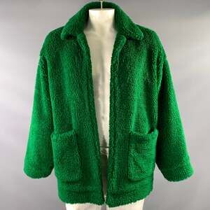 DOUBLET AW2021 Size XL Green Painted Polyester Coat